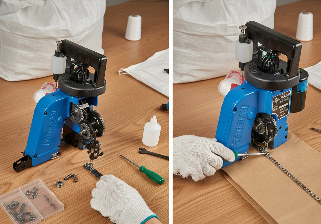 cómo reparar una cerradora de sacos manual