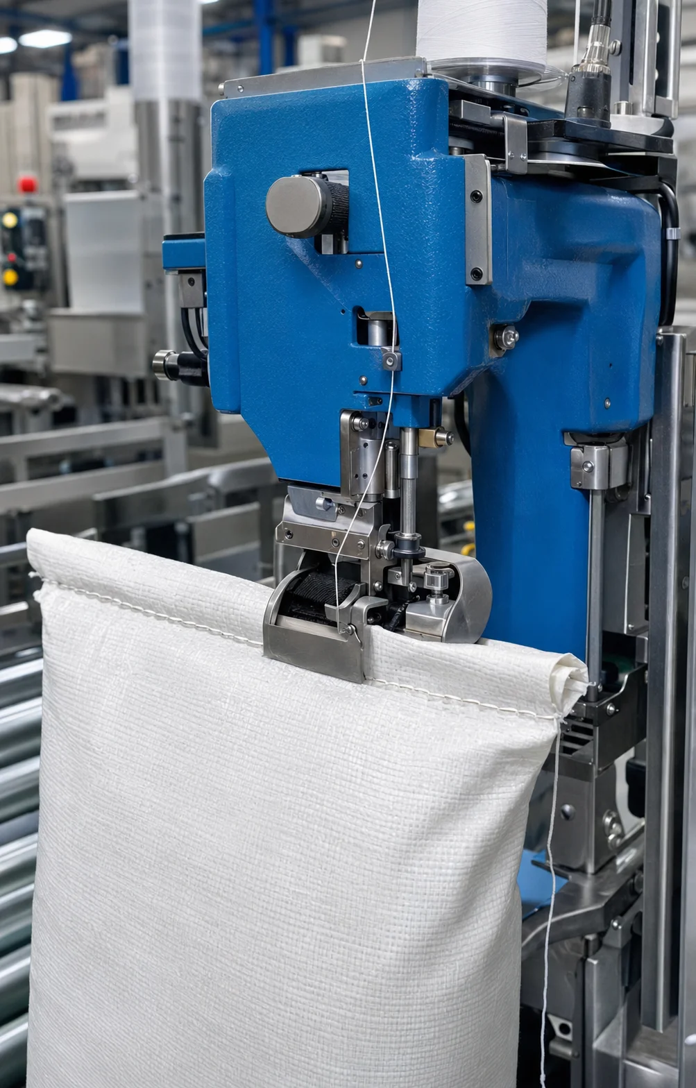 cabezal cosedor fischbein model 201 en linea de ensacado continuo